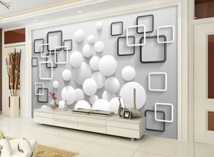 Personalizado de cualquier tamaño moderno Minimalista Bola de fondo Mural Mural Wallpaper 3D Papeles de pared 3D para telón de fondo de TV