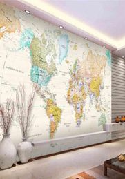 Custom Any Taille Mural Wallpaper 3D Stéréo World Map Fresco Living Room Office Decor Intérieur Decor Wallpaper Papel de Parede 3d 213717671