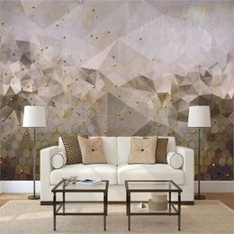 Custom n'importe quelle taille peint mural papier peint moderne 3D Ligne abstraite Géométrique Fresco salon TV Fond décoration mur
