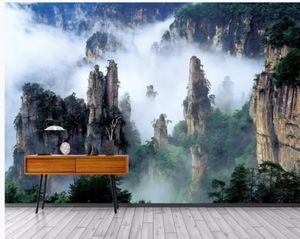 Taille sur mesure Toute peinture murale Fond d'écran Zhangjiajie Scenic Area Forêt Paysage fond TV Toile de fond Chambre Photo Wall Paper 3D