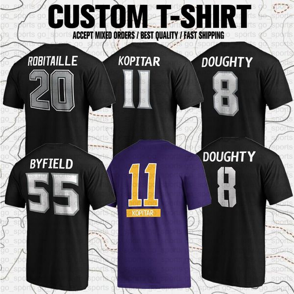 T-shirt personnalisé Anze Kopitar Drew Doughty Luc Robitaille Wayne Gretzky Quinton Byfield Rob Blake Kevin Fiala USA Hockey Club Fans de marque T-shirt