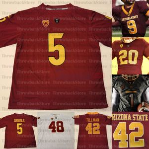 Maillots de football personnalisés de l'Arizona State College Terrell Suggs Pat Tillman Jayden Daniels Benjamin Aiyuk Darby Lole Kearse-Thomas Harry