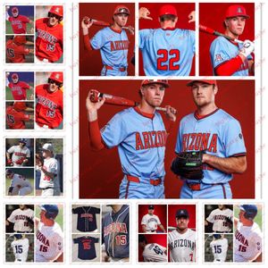 Maillot de baseball personnalisé des Wildcats de l'Arizona Eric Orloff Dawson Netz Trevor Long Noah Turley Tyler Casagrande Cameron LaLiberte 2024 Maillots de l'Arizona