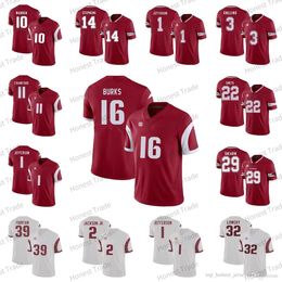 Jersey de football Arkansas personnalisé 11 Jaqualyn Crawford 1 K.J.Jefferson 5 Darren McFadden 14 Bryce Stephens 16 Treylon Burks College Jerseys Cousue Men Women Kids Kids