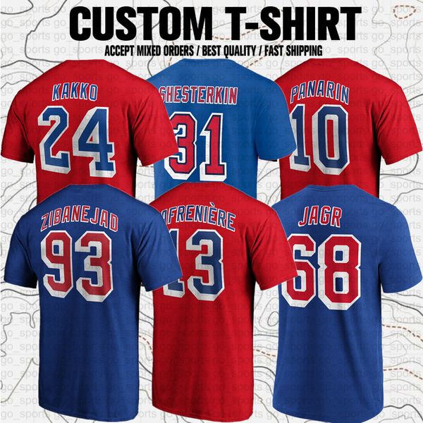 T-Shirt personnalisé de marque pour Fans du Club de Hockey américain Artemi Panarin Mika Zibanejad Chris Kreider Igor Shesterkin Vincent Trocheck