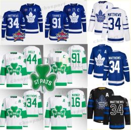 Aangepaste Auston Matthews Maple2024 St. Pats Patricks Day Jersey Ryan Reaves Mitchell Marner All-Star Tavares Klingberg Morgan Rielly William Nylander Tyler Bertuzzi