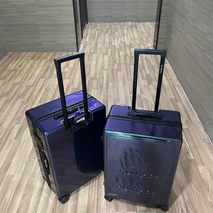 op maat geautoriseerde sterkte Frans Handgemaakte tassen Patroon Reizen Handbagage initiële koffer valies legering vakantietrolley bagage luchtkast kofferbak Sterke doos glitter