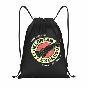 Custom Back to the Future Film Drawring Bag Lichtgewicht DeLorean Expr Motor Automobile Sport Gym Storage Backpack K4ZO#