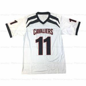 Custom Baker Mayfield 11# High School Basketball Jersey Retro-borduurjerseys Ed White Size S-4XL Shirt Top Kwaliteit