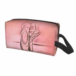 Aangepaste Balletschoenen Roze Toilettas voor Vrouwen Ballerina Danser Cosmetische Make-up Organisator Dame Schoonheid Opslag Dopp Kit Box L0E8 #