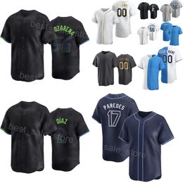 Baseball personnalisé 17 Isaac Paredes Jerseys 24 25 Space City Connect 43 Harold Ramirez 10 Amed Rosario 7 Jose Caballero 2 Yandy Diaz 56 Randy Arozarena Couture Guangmang