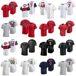 Custom Baseball 48 Emmanuel Clase Jersey 38 Steven Kwan 11 Jose Ramirez 55 Josh Bell 0 Andres Gimenez 7 Myles Straw 1 Amed Rosario Cool Base Stitch Hombres Mujeres Jóvenes Y-D-A-R