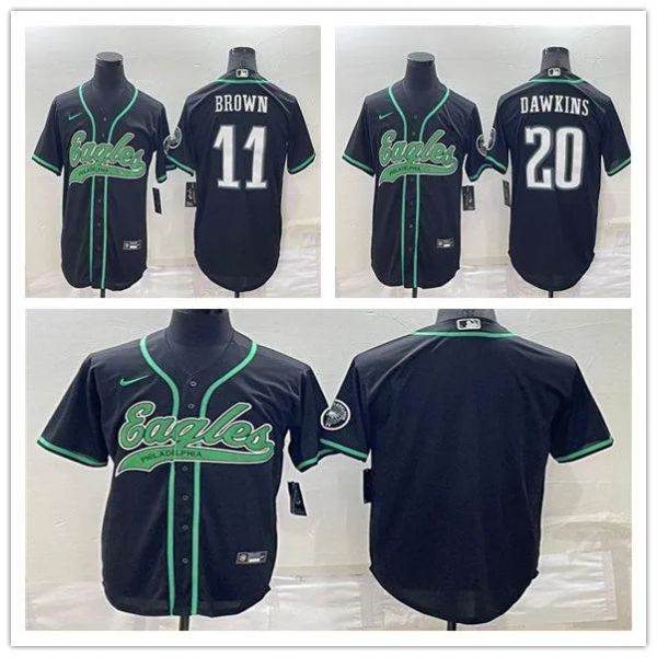 Jersey de fútbol personalizado de béisbol Philadelphia''eagles''men A. J. Brown Brian Dawkins Black Cool Base Ed