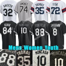 Custom 88 Luis Robert Jr. Jersey de béisbol Eloy Jimenez Yoan Moncada SOX WHITE BO JACKSON Paul DeJong Chicagos Andrew Benintendi Frank Thomas Carlton Fisk Kopech