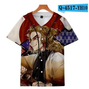 Custom Baseball Jersey Boutons Homme T-shirts T-shirts 3D Chemise d'impression Streetwear T-shirts T-shirts Hip Hop Vêtements Front and Back Imprimer 068