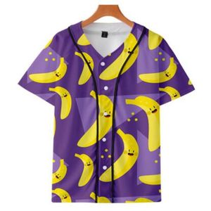 Personnalisé Baseball Jersey Hommes Boutons Homme T-shirts Impression 3D Chemise Streetwear T-shirts Chemises Hip Hop Vêtements Avant et Arrière Imprimer 047