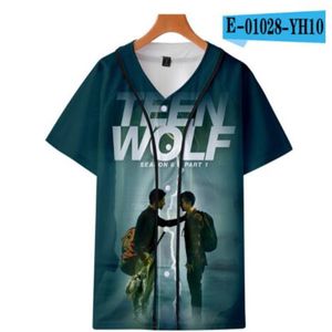 Personnalisé Baseball Jersey Hommes Boutons Homme T-shirts Impression 3D Chemise Streetwear T-shirts Chemises Hip Hop Vêtements Avant et Arrière Imprimer 035