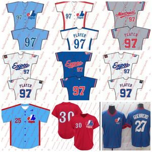 Jersey de béisbol personalizado Expos de Montreal 30 Tim Raines 27 Vladimir Guerrero Pete Rose Pedro Martínez Gary Carter Andre Dawson Stephen Strasburg Jerseys cosidos