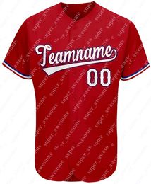 Maillot de baseball personnalisé personnalisé imprimé cousu à la main YOUQIB22 maillots rouges hommes femmes jeunes