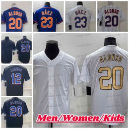 Jersey de baseball personnalis￩ Pete Alonso Francisco Lindor Degrom Javier Baez Max Scherzer Mike Piazza Keith Hernandez Marte Seaver Dominic Smith M