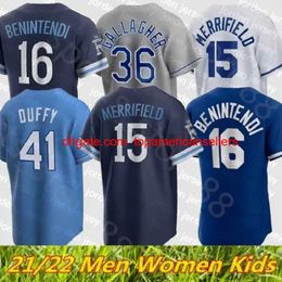 Camisetas de béisbol personalizadas 2021 2022 S-4XL 7 Bobby Witt Jr. Jersey Whit Merrifield Andrew Benintendi Salvador Perez A. Taylor Lopez A