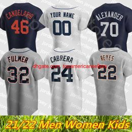Camisetas de béisbol personalizadas 2021 2022 S-4XL Jersey 28 Javier Baez 24 Miguel Cabrera Jonathan Schoop 8 Robbie Grossman Niko Go