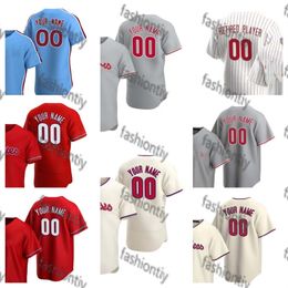 Aangepaste honkbalshirts 3 Harper 20 Mike Schmidt Philadelphia JT Realmuto Nick Castellanos Phillies Kyle Schwarber Bryson Stott Heren Dames Kindershirts