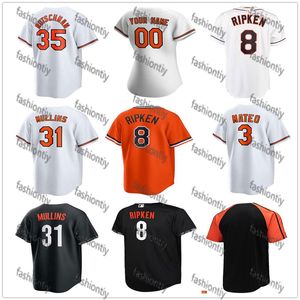 Jerseys de béisbol personalizados 35 Adley Rutschman Cedric Mullins Ryan Mountcastle Ramon Urias Anthony Santander Felix Bautista Mateo Cal Ripken Austin Hays Hombres Mujeres Niños