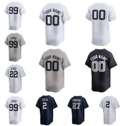 Chaînes de baseball personnalisés juge Aaron Derek Jeter Juan Soto Giancarlo Stanton Home Away Jersey Men Women Youth S-6XL