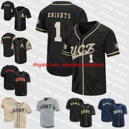Maillots de baseball personnalisés Armée Black Knights jersey Couture broderie 2 Tyhier Tyler NCAA College Any Name and Numb