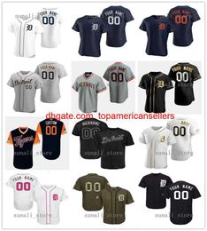 Maillots de baseball personnalisés baseball Cousu Derek Hill Casey Mize Isaac Paredes Franklin Perez Jake Rogers Jonathan Schoop Tarik Skubal Gre