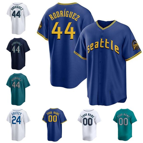 Jerseys de béisbol personalizados Julio Rodríguez Ken Griffey Jr Home Away Jersey Men Mujeres Juvenil S-6xl