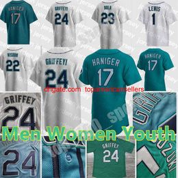 Maillots de baseball personnalisés Justin Upton Jersey Ken Griffey Jr. Carlos Santana George Kirby Gilbert Kyle Lewis Abraham Toro Adam Frazi