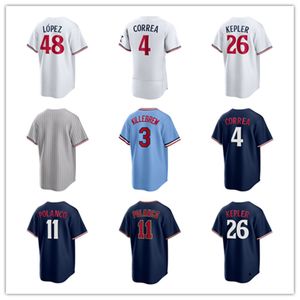 Custom Baseball Jerseys Men Women Youth 50 Willi Castro 12 Kyle Farmer 47 Edouard Julien 30 Carlos Santana 19 Alex Kirilloff 13 Manuel Margot 82 Austin Martin