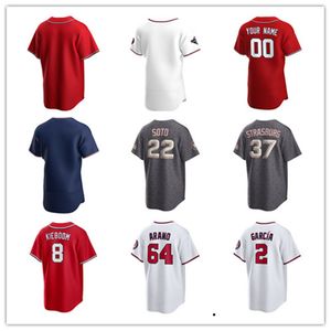 Aangepaste honkbal jerseys Men Women Jeugdkinderen 24 Joey Gallo 28 Lane Thomas 6 Jesse Winker 8 Eddie Rosario 37 Stephen Strasburg 11 Ryan Zimmerman 81 Drew Millas 34 Harper