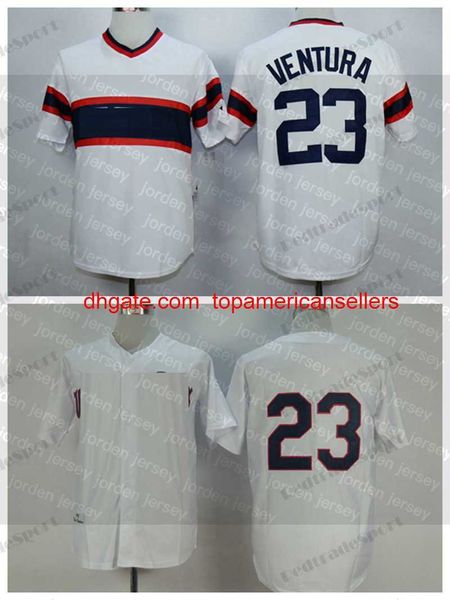 Maillots de Baseball personnalisés pour hommes, 23 Robin Ventura, pull blanc Vintage, chemises cousues