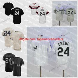 Maillots de Baseball personnalisés pour hommes, 24 Joe Crede Vintage 2005 WS, chemises cousues noires et blanches