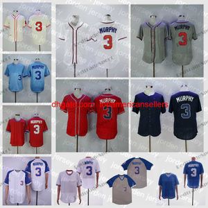 Maillots de Baseball personnalisés pour hommes, Vintage Dale Murphy #3 1974, maillot rétro cousu, chemises en maille bleue et rouge