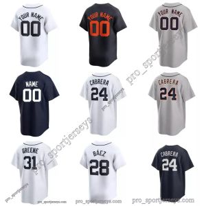 Chaînes de baseball personnalisés Miguel Cabrera Javier Baez Riley Greene Home Away Jersey Men Women Youth Youth S-3XL