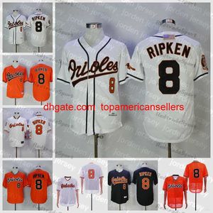 Maillots de baseball personnalisés Vintage Cal Ripken Jr Jr. 1975 1989 2001 Blanc Noir Orange Pull Bouton Home Away All Stitch