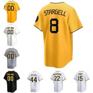 Aangepaste honkbaltruien Willie Stargell Andrew McCutchen Oneil Cruz Home Away Jersey Men Women Youth S-6XL