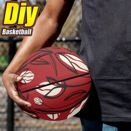 Basket-ball personnalisé bricolage basket-ball Adolescents hommes femmes jeunes enfants sports de plein air jeu de basket-ball équipement de formation d'équipe ventes directes d'usine 122887