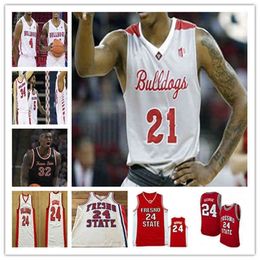 Custom Basketball Fresno State Colleges Jersey George Orlando Robinson Deon Stroud Isaiah Hill Junior Ballard Campbell Gray