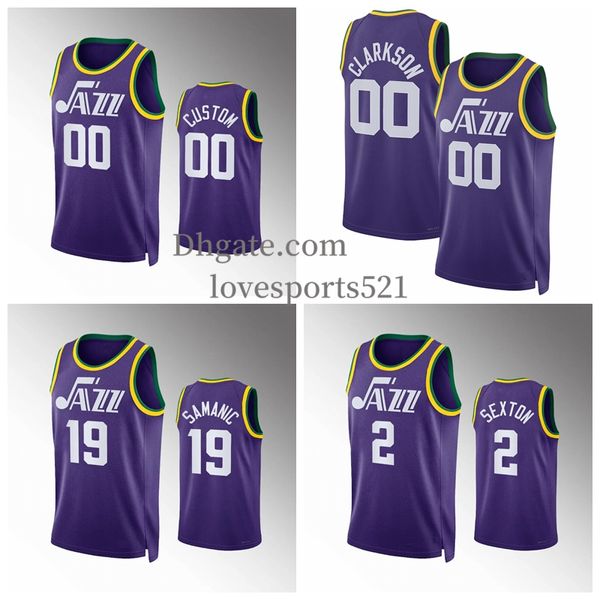 Jersey de baloncesto personalizado Clarkson Lauri Markkanen Collin Sexton John Collins Keyonte George Walker Kessler Horton-Tucker Luka Samanic 2024 talla XS-XXL