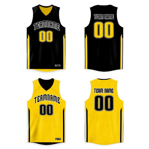 Jersey de baloncesto personalizado Nombre y números sublimados y números Sports reversibles Camas