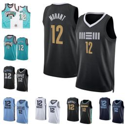 Aangepaste basketbaltrui Ja Morant Memphis''Grizzlies''2023-24 blauw heren jeugd dames S-XXL sport stadstrui