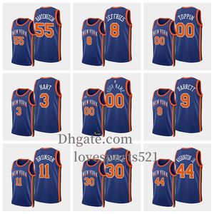 Jersey de basket-ball personnalisé Jalen Runson Julius Randle Isaiah Hartenstein Bojan Bogdanovic Jericho Sims Daquan Jeffries Taille XS-XXL