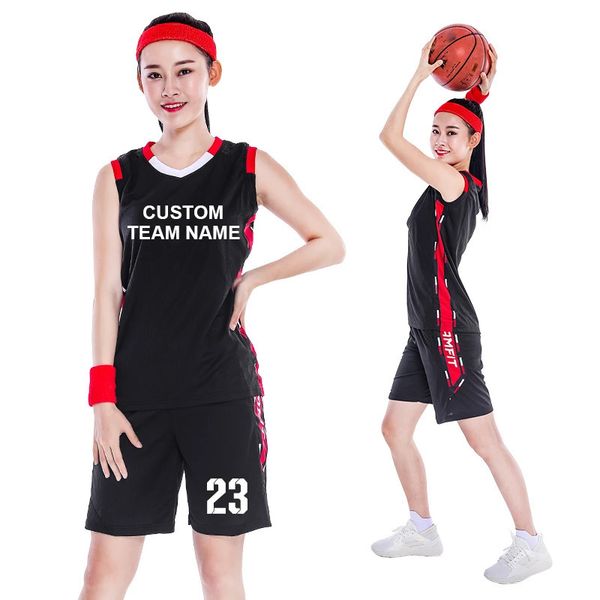 Ensembles de maillots de basket-ball personnalisés pour filles, uniformes de Sport d'équipe d'entraînement sportif pour filles, chemise féminine 240318