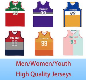 Número de letras impresas cosidas de Jersey de baloncesto personalizado, uniformes deportivos de moda de talla grande para hombres/mujeres/jóvenes