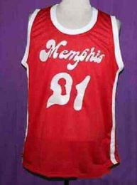 Aangepaste basketbal Jersey Vintage Larry Finch MS Red Sounds Retro 1972-74 Home #21 Mesh stof volledig borduurwerk maat S-4xl Elke naam of
